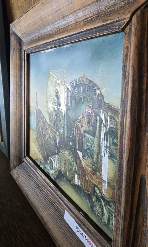 Surrealistische Miniatur auf Keramikfliese – Bild 3