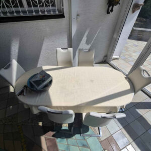 Stuhl Tisch Set weiß Balkon Terrasse