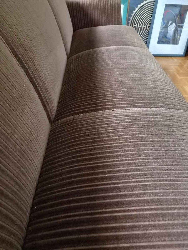 Couch Dreisitzer grau schlicht Vintage – Bild 5