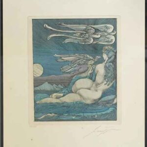Ernst Fuchs – Bachnymphe, Farbgrafik