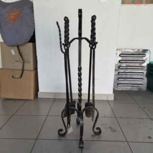 Kaminbesteck Schwarz Metall