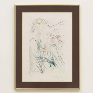 Salvador Dalí – Zwischen Lilien, Farbradierung