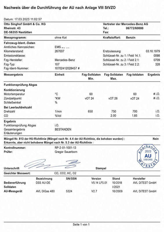Mercedes 450 SLC C107 V8, TÜV neu – Bild 19